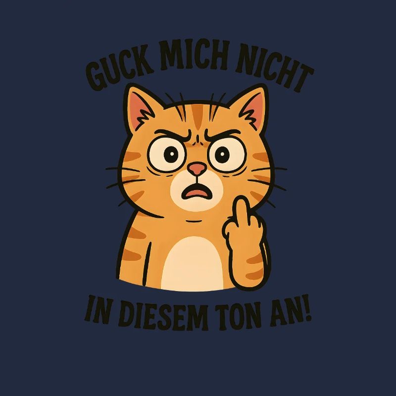 Morgenmuffel Katze mit Mittelfinger