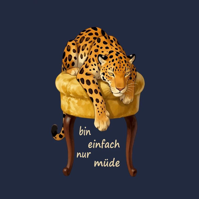 Müder Leopard auf Samtkissen