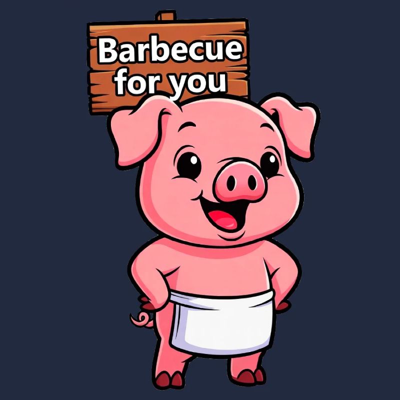 Grillen Schild mit Schwein