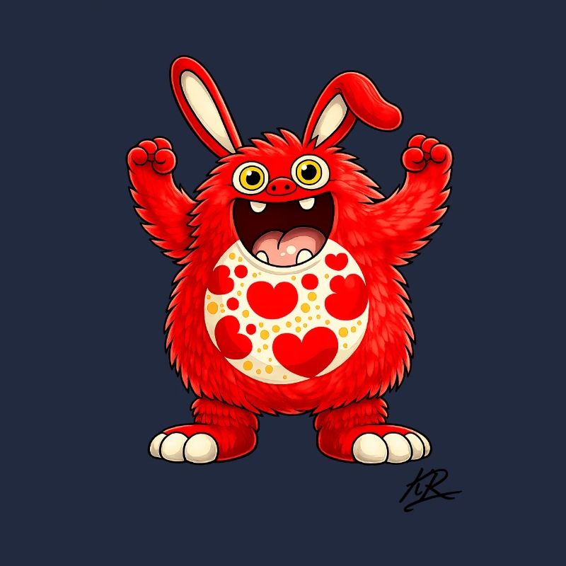 Red Rabbit Happy Heart