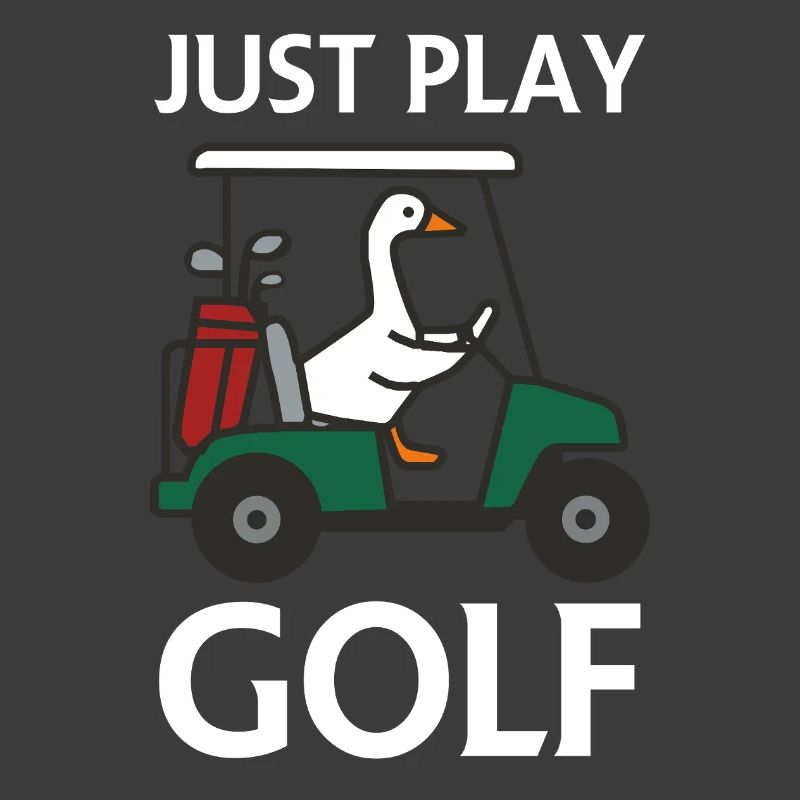 Un canard dans une voiturette de golf – Jouez simplement au golf