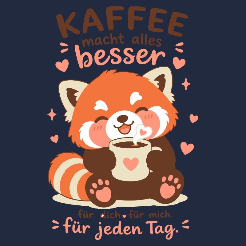 Roter Panda mit Kaffee