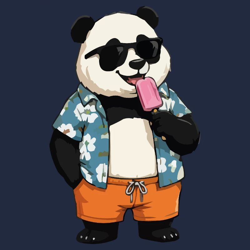 Panda Strand mit Eis