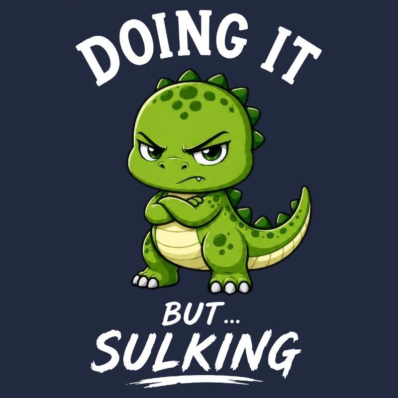 Dessin animé Grumpy T-Rex Animaux drôles mignons