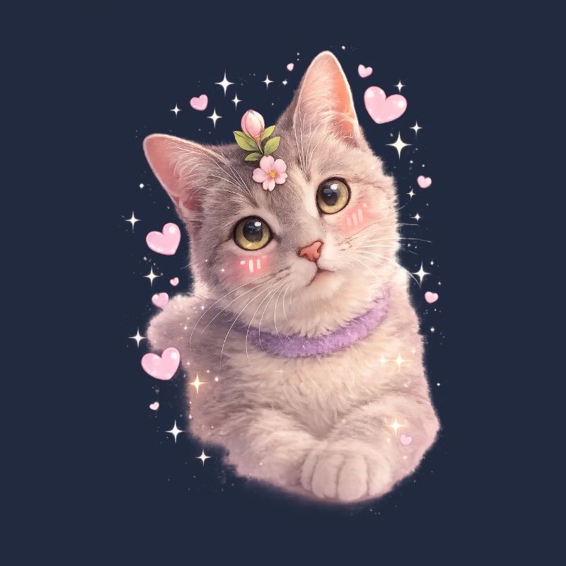 Chaton fleuri