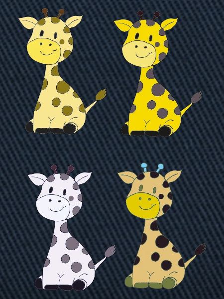 Giraffenquartett Bunt