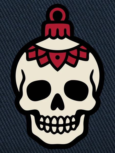 Totenkopf Christbaumkugel Logo