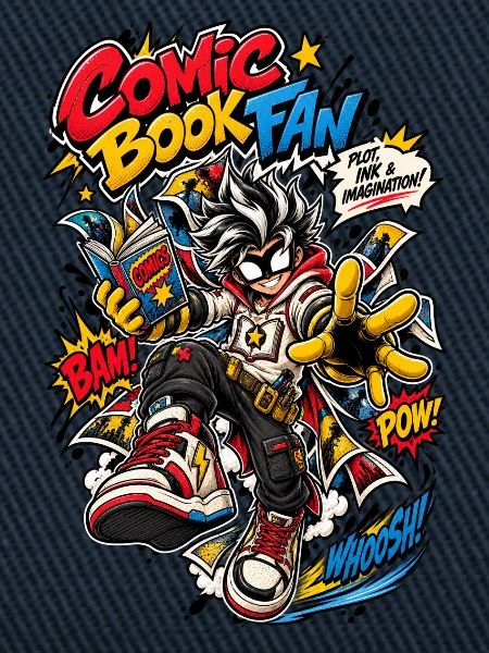 Comicbuch-Fan-Helden Tintenspritzer
