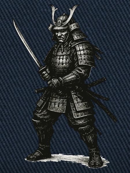 Samurai-Krieger in schwerer Rüstung