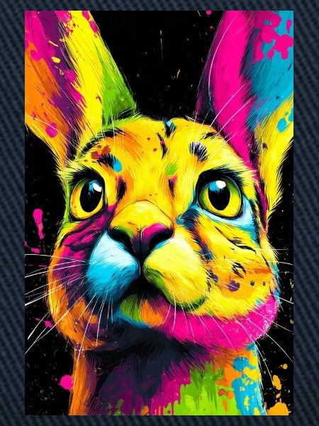 Bunter Hasenkopf  Pop-Art