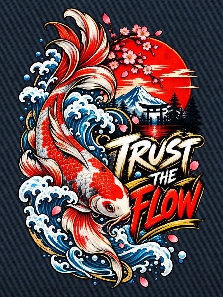 Koi-Fluss Vertraue der Welle