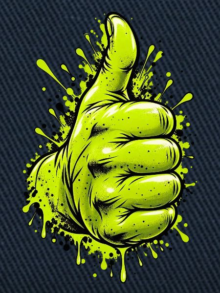 Neon Grüner Daumen Graffiti