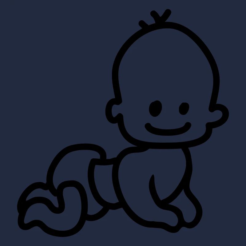 baby crawling - line