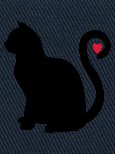 katze schwarz herz