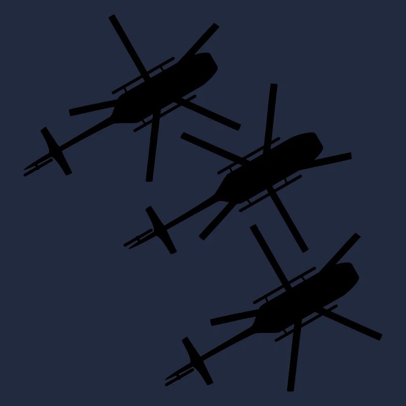 3 helicopters from top view top