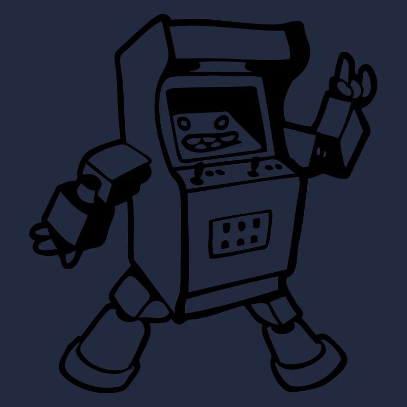 retro arcade gamer robot