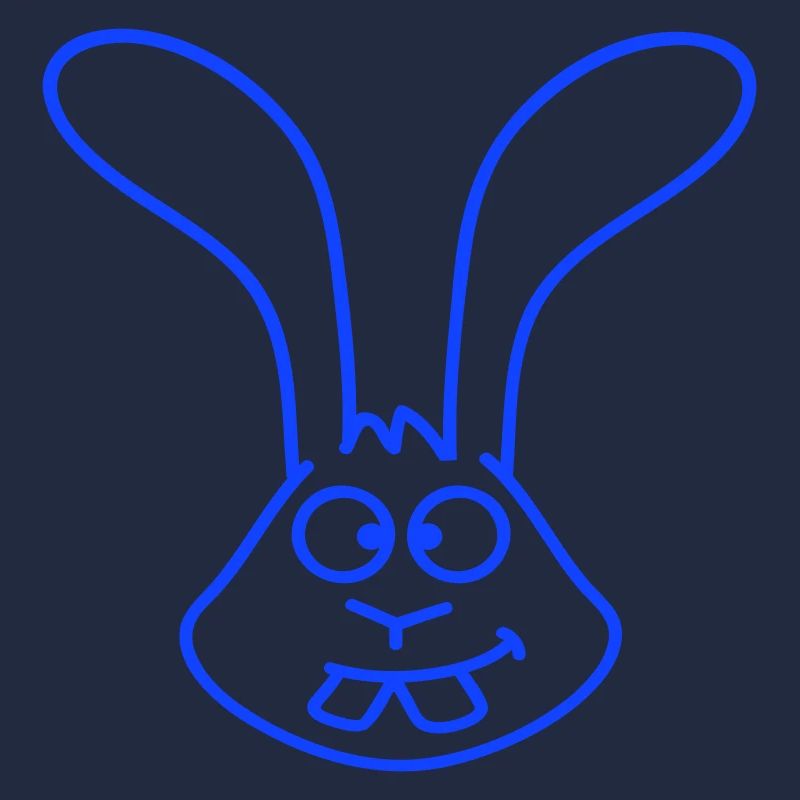 Rabbit looks squints grimace funny silly smile