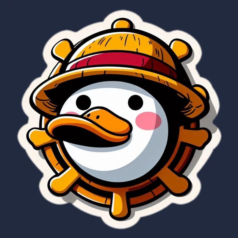 Duck with Straw Hat