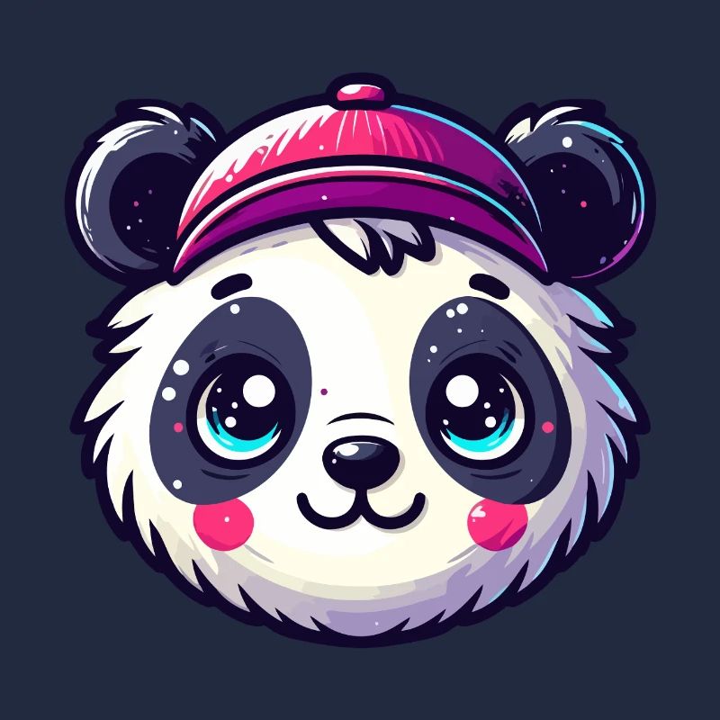 Panda Kopf mit Kappe