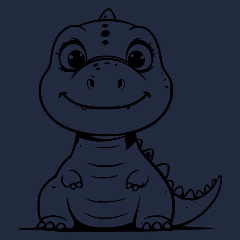Chubby dino as vector illustration