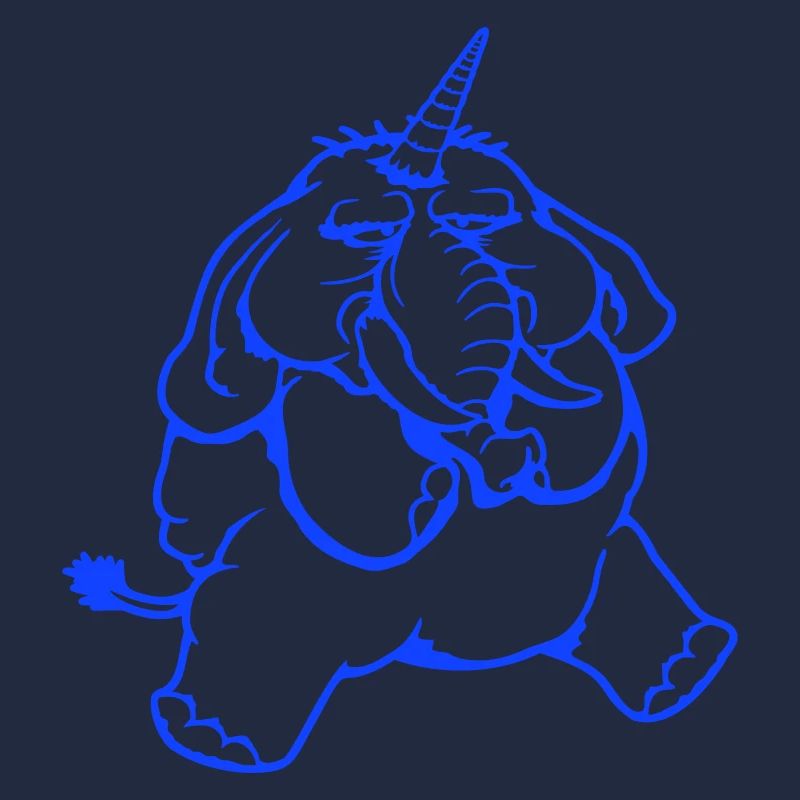 Unicorn, elephant, bad-tempered, angry, sad