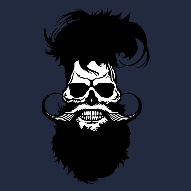 Bearded Tod Schädel Kopf hipster Schnurrbart Bart s