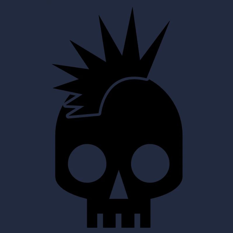 cool skull square with awesome mowhawk punk baby