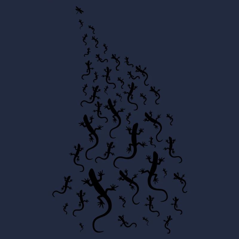 Lizards chasing a dragonfly