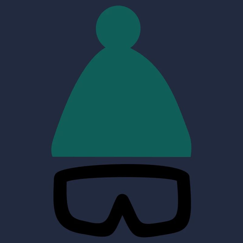 Mütze mit Ski- oder Snowboardbrille