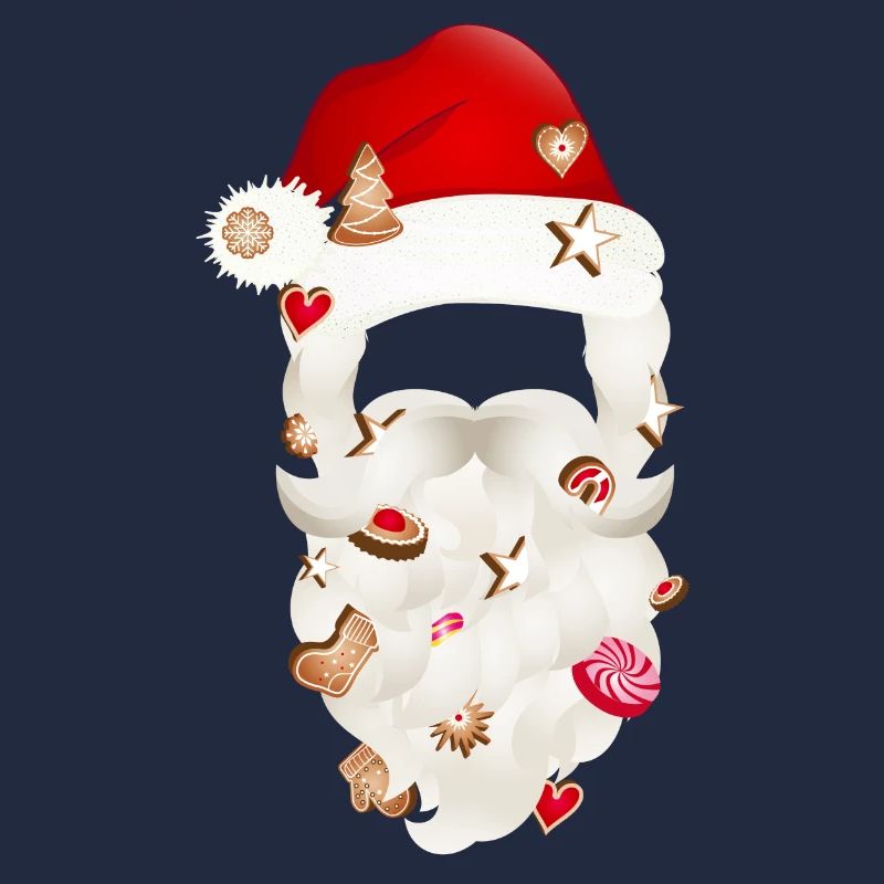 Barbe du Père Noël parsemée de biscuits de Noël