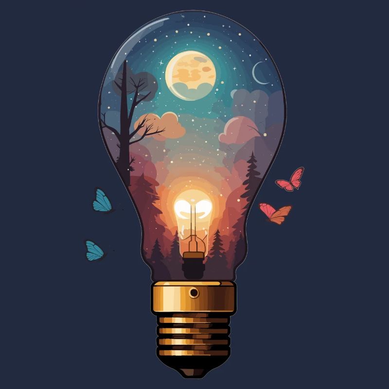 Light bulb with moonlight