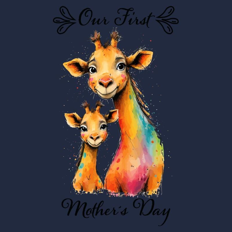 Erster Muttertag: Giraffen-Mama & Kind
