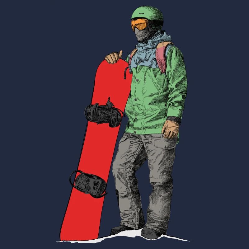 Adventurous snowboarder