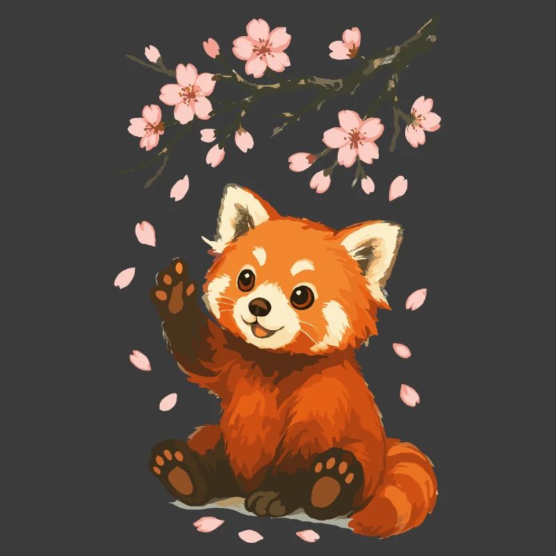 Red Panda, Panda Bear, Japanese, Cherry Blossoms
