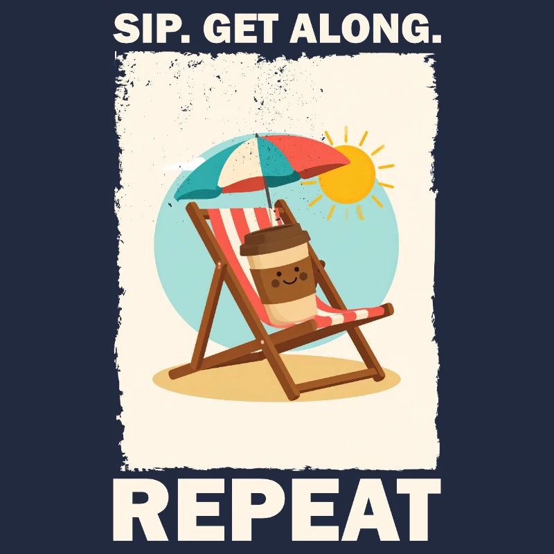 Sunny Beach Coffee Drinking Design