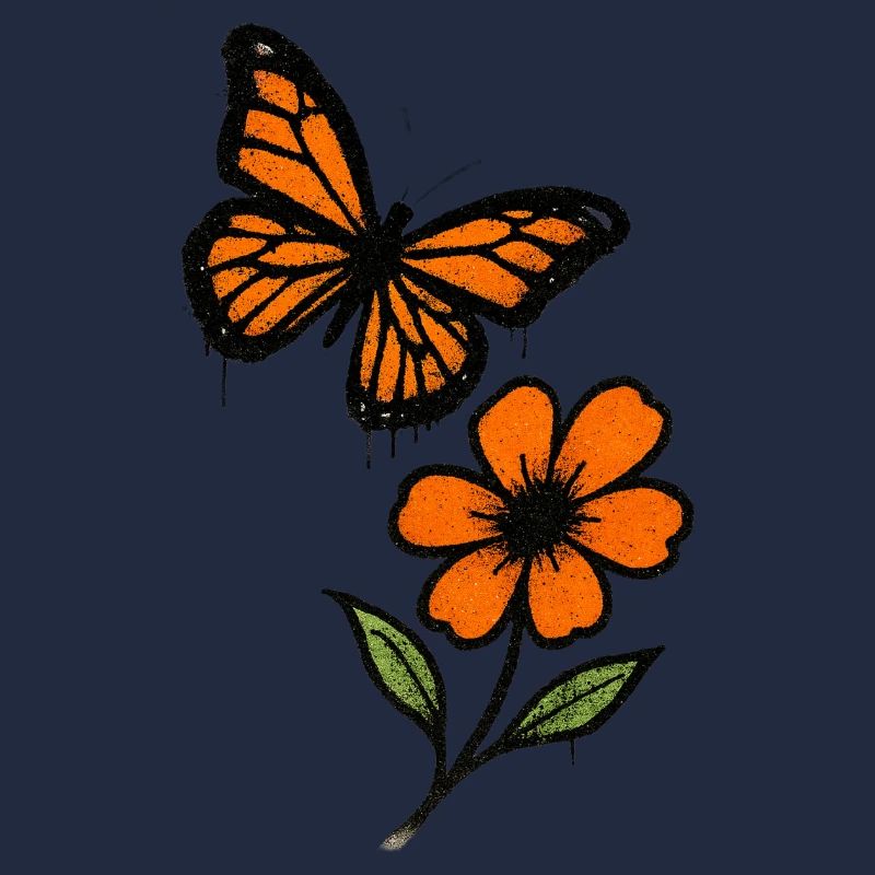Schmetterling und Blüte Graffiti