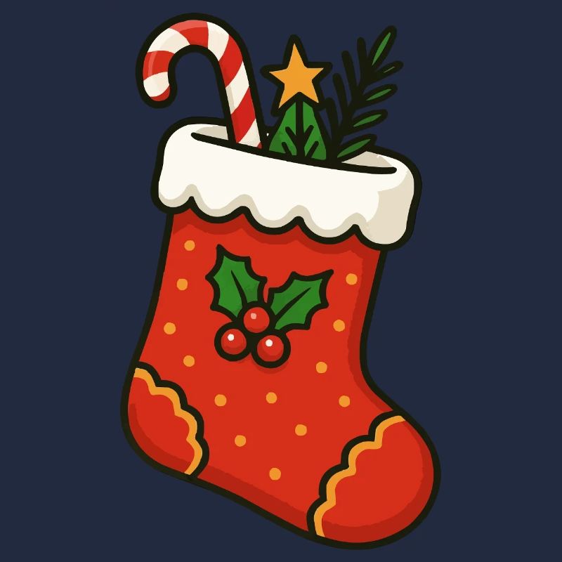 Weihnachtsstrumpf mit Zuckerstange