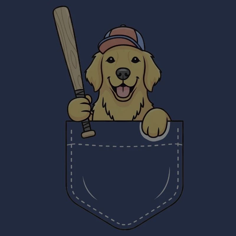 Baseball-Welpe in der Tasche