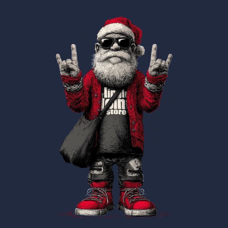 Rockender Santa mit Sonnenbrille