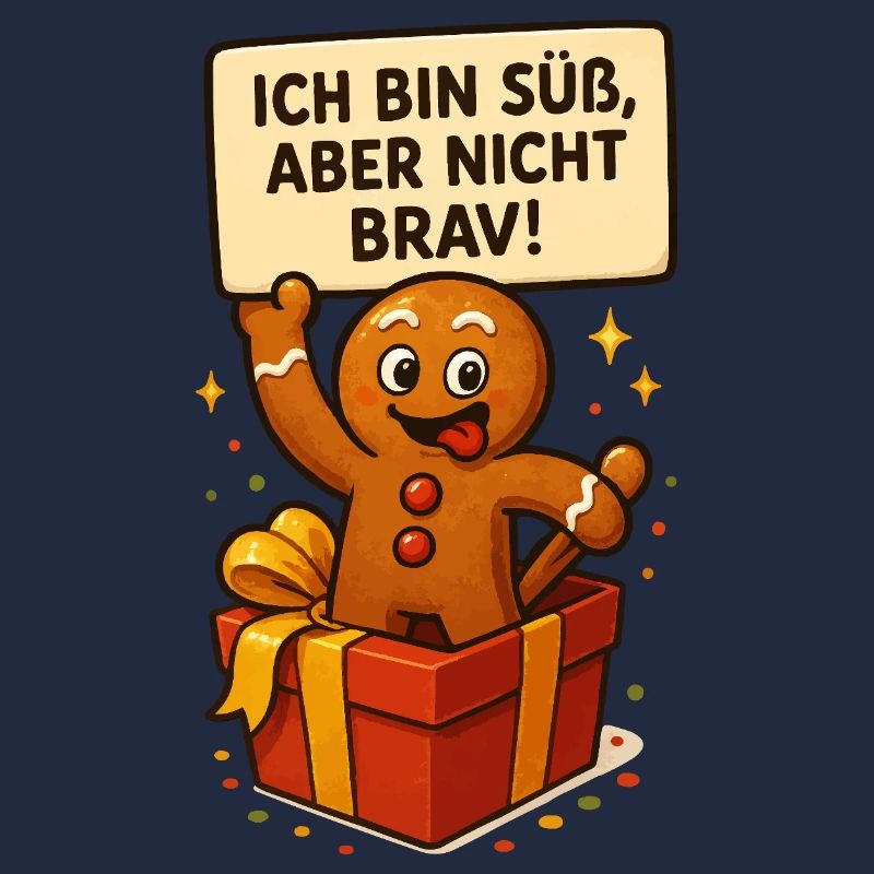 Süßer Lebkuchenmann im Geschenk