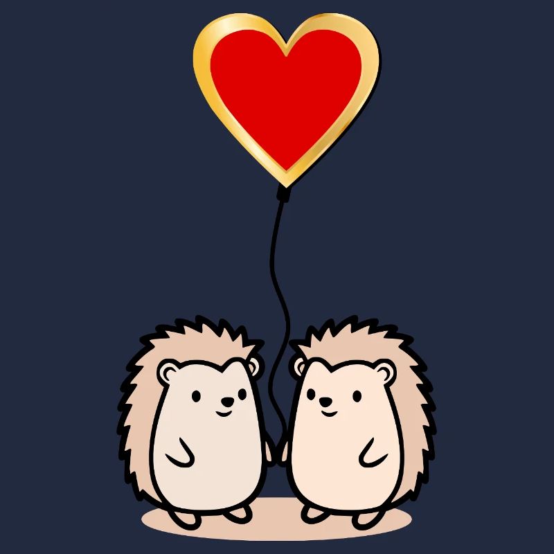 Valentine's Day Hedgehog Couples Heart Balloon