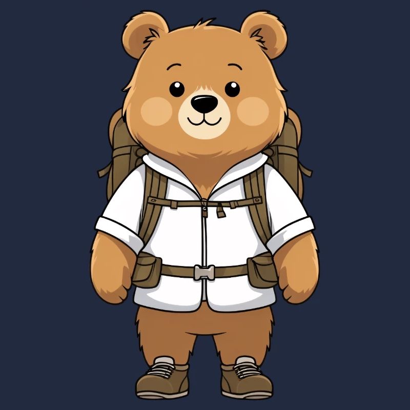 Adventure bear with backpack