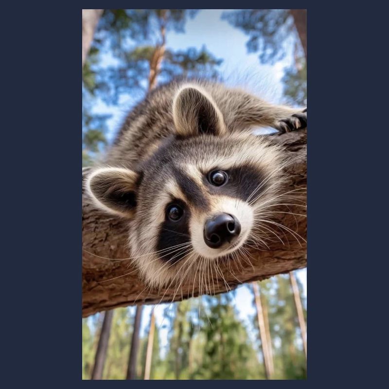 Curious Raccoon on Tree Limb