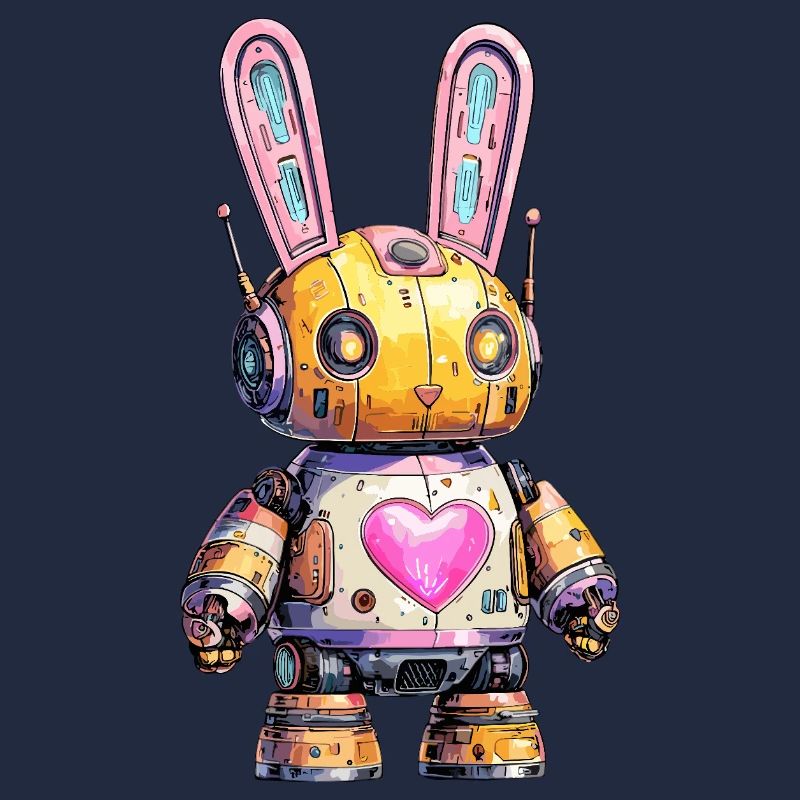 Neon robot bunny