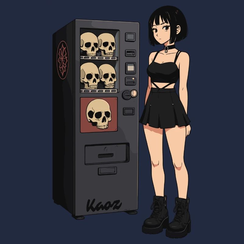 Skull Vending Machine Goth-Mädchen