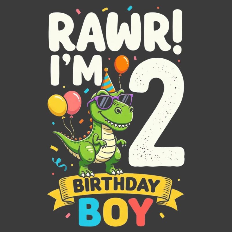Dino 2 Geburtstags Junge
