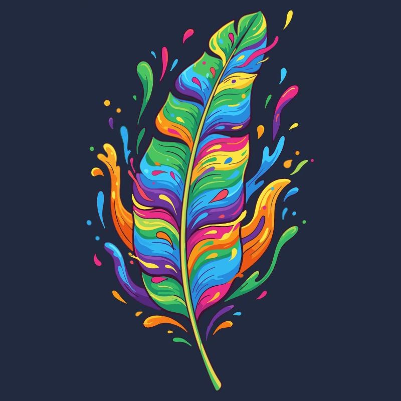 Explosion de couleurs de plumes arc-en-ciel