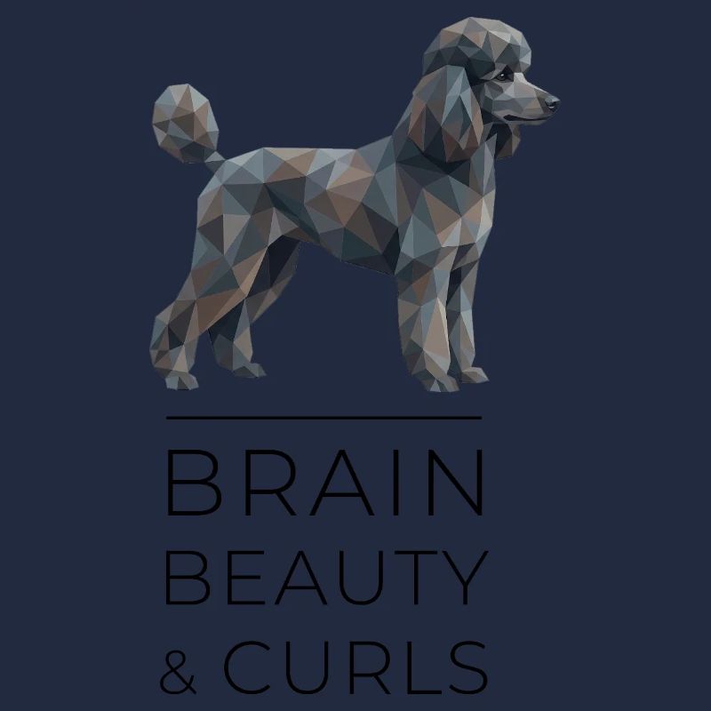 Poodle Low-Poly Art - Brain, beauty & curls