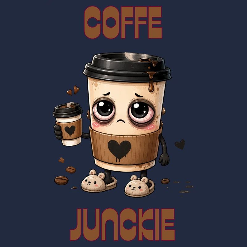Kaffeejunkie Becher Cartoon