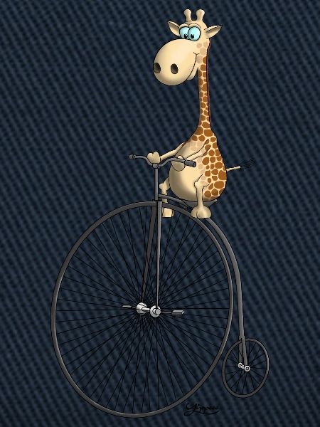 lustiges Hochrad mit Giraffe